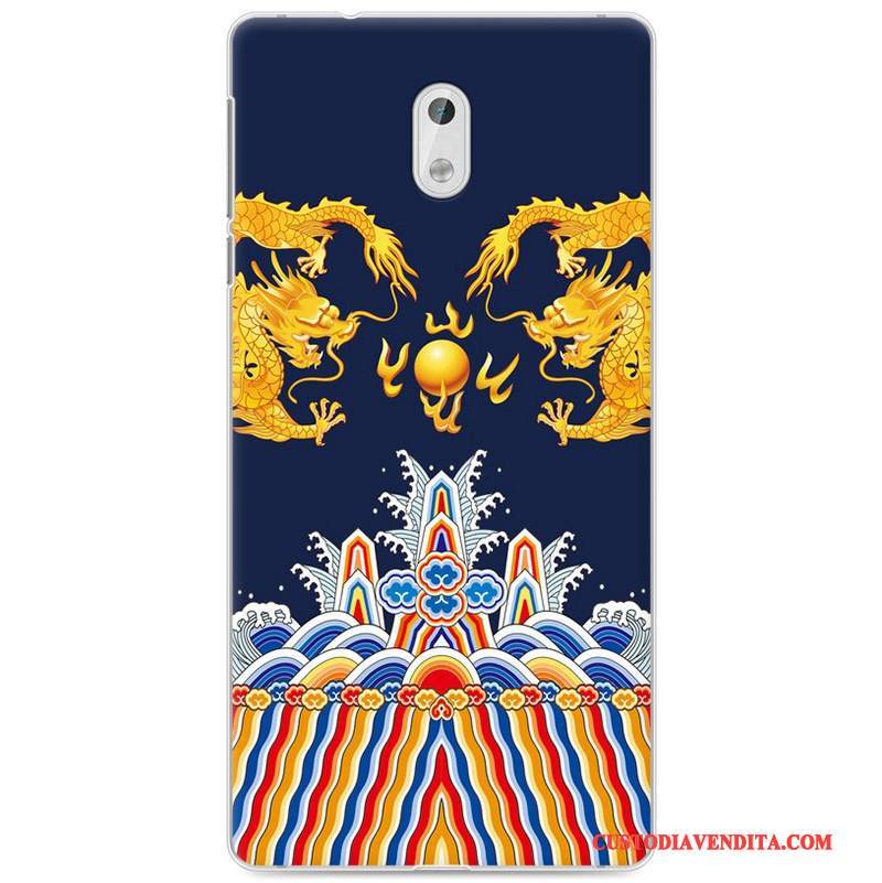 Custodia Nokia 3 Colore Giallo Morbido, Cover Nokia 3 Protezione Amanti Arte