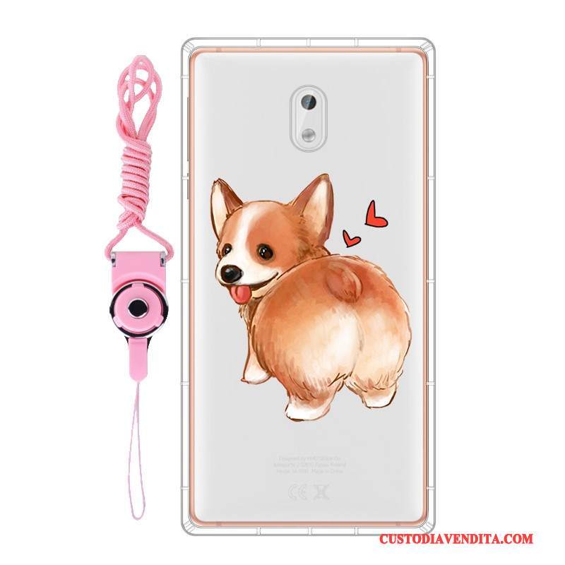 Custodia Nokia 3 Protezione Personalizza Morbido, Cover Nokia 3 Gasbag Grigio