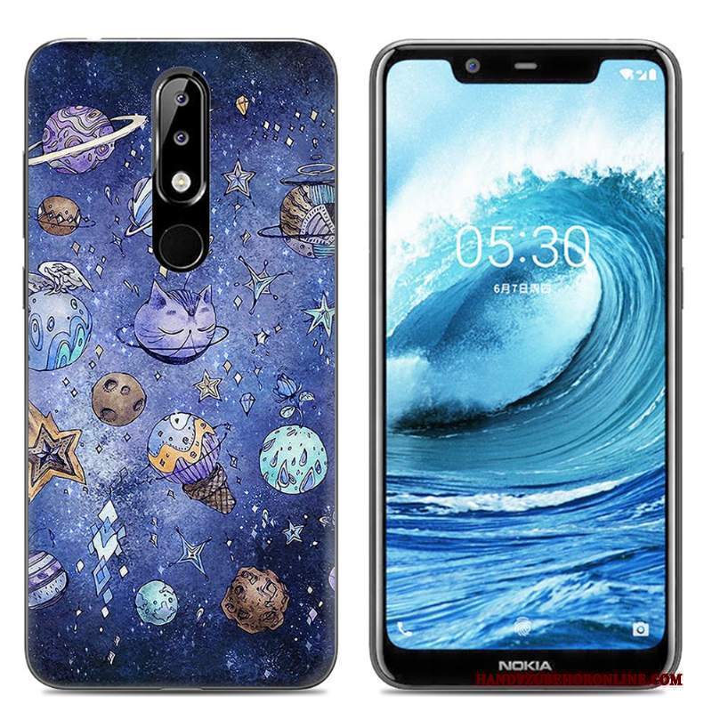 Custodia Nokia 5.1 Plus Silicone Telefono Rosa, Cover Nokia 5.1 Plus Protezione Morbido Trasparente