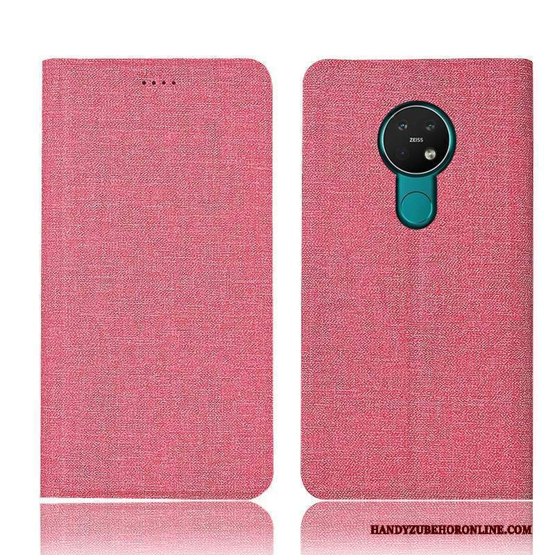 Custodia Nokia 6.2 Protezione Telefono Anti-caduta, Cover Nokia 6.2 Pelle Blu Cotone E Lino