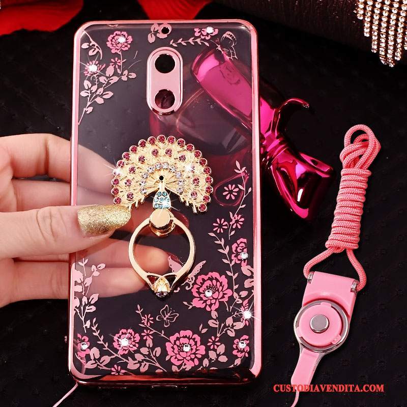 Custodia Nokia 6 Colore Morbidotelefono, Cover Nokia 6 Protezione Lusso Ornamenti Appesi