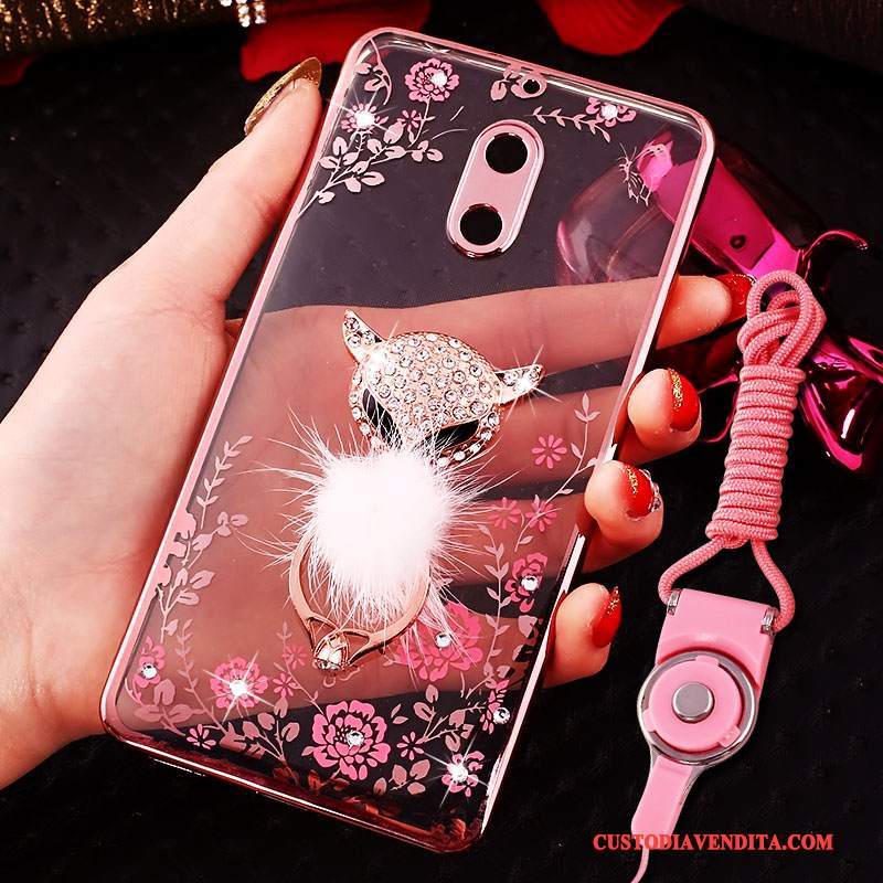 Custodia Nokia 6 Colore Morbidotelefono, Cover Nokia 6 Protezione Lusso Ornamenti Appesi