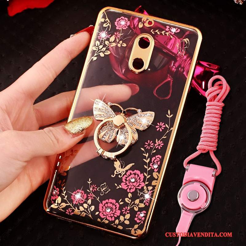Custodia Nokia 6 Colore Morbidotelefono, Cover Nokia 6 Protezione Lusso Ornamenti Appesi