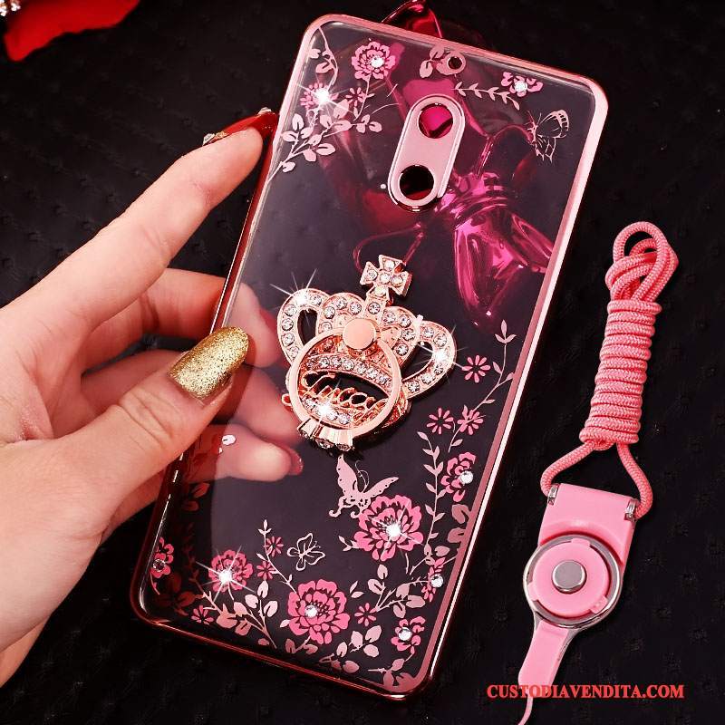 Custodia Nokia 6 Colore Morbidotelefono, Cover Nokia 6 Protezione Lusso Ornamenti Appesi