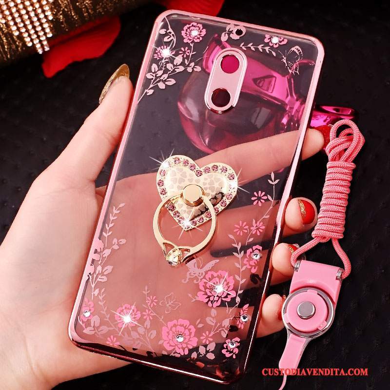 Custodia Nokia 6 Colore Morbidotelefono, Cover Nokia 6 Protezione Lusso Ornamenti Appesi
