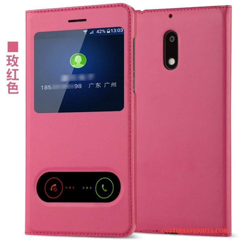 Custodia Nokia 6 Folio Oro Tutto Incluso, Cover Nokia 6 Pelle Telefono Anti-caduta