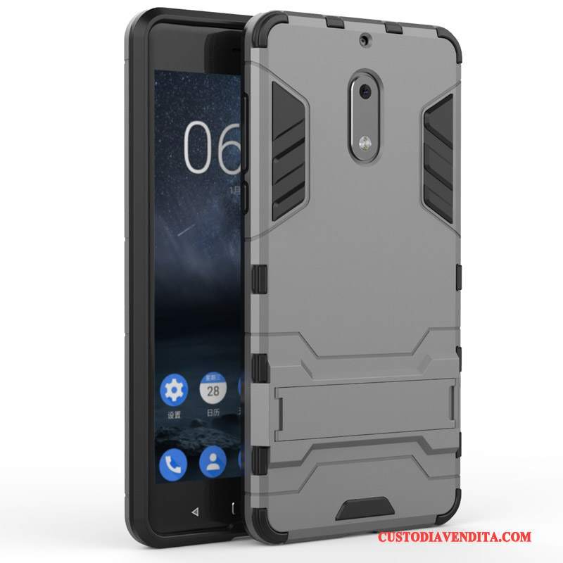 Custodia Nokia 6 Protezione Telefono Oro, Cover Nokia 6 Supporto Anti-caduta
