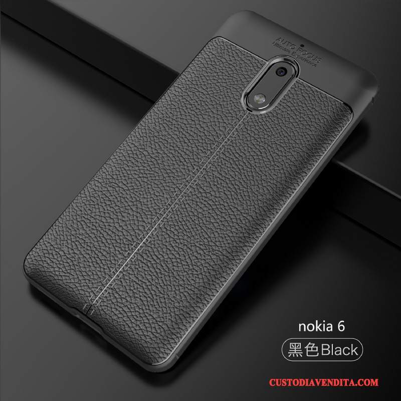 Custodia Nokia 6 Silicone Di Personalitàtelefono, Cover Nokia 6 Pelle Nero Anti-caduta