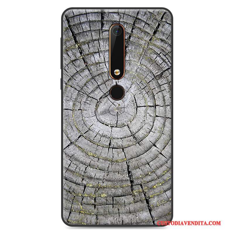 Custodia Nokia 6 Vintage Bianco Anti-caduta, Cover Nokia 6 Zoccoli Telefono Nuovo