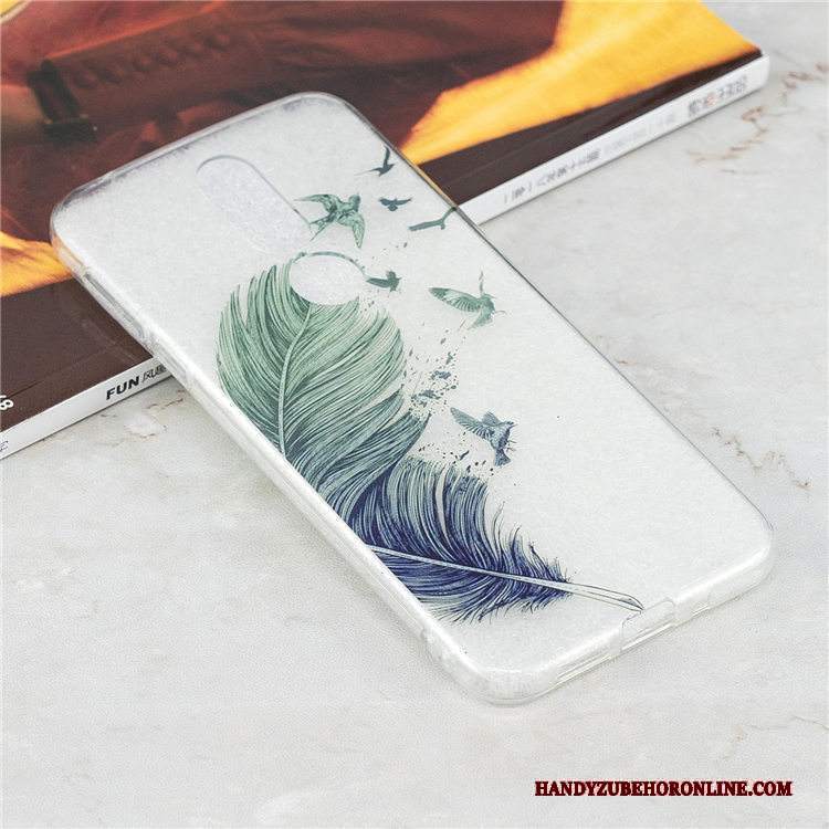 Custodia Nokia 7.1 Cartone Animato Blu Trasparente, Cover Nokia 7.1 Silicone Ornamenti Appesitelefono