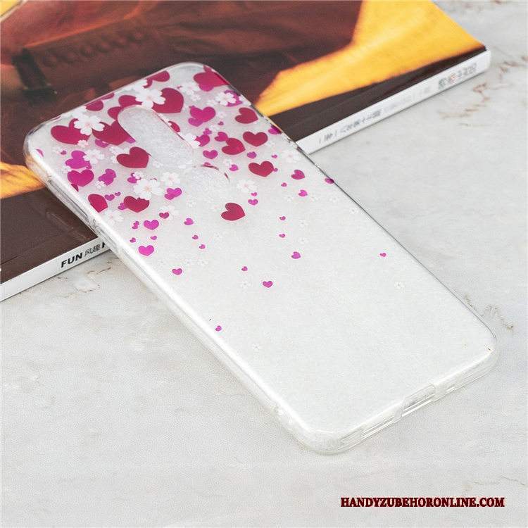 Custodia Nokia 7.1 Cartone Animato Blu Trasparente, Cover Nokia 7.1 Silicone Ornamenti Appesitelefono