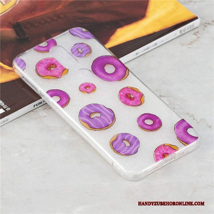 Custodia Nokia 7.1 Cartone Animato Blu Trasparente, Cover Nokia 7.1 Silicone Ornamenti Appesitelefono
