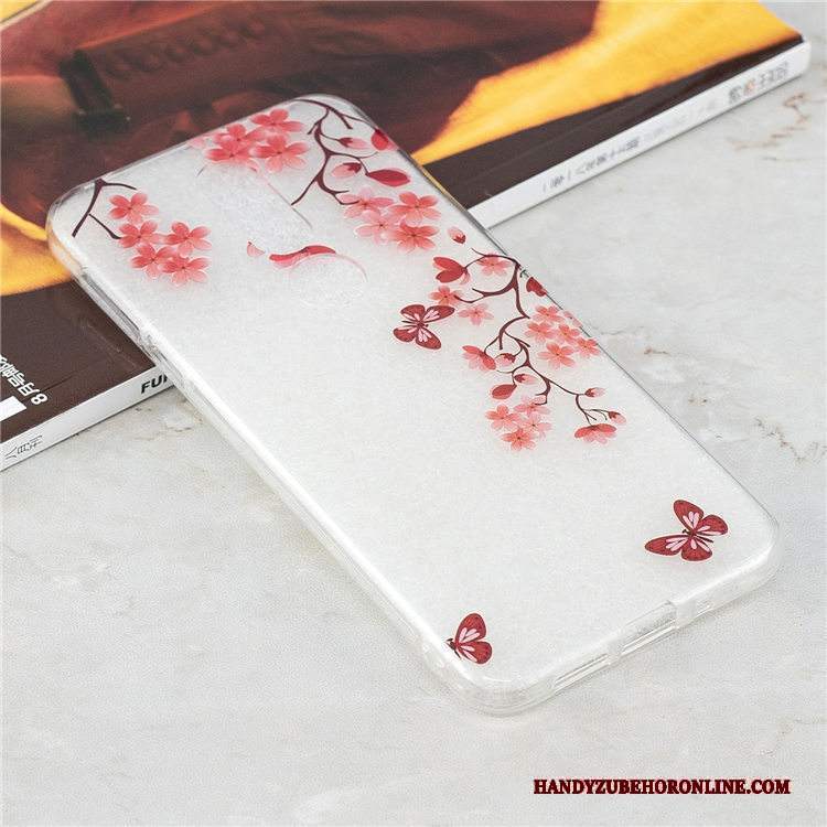 Custodia Nokia 7.1 Cartone Animato Blu Trasparente, Cover Nokia 7.1 Silicone Ornamenti Appesitelefono