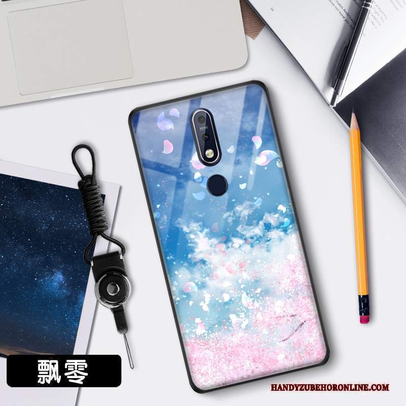 Custodia Nokia 7.1 Protezione Tendenza Specchio, Cover Nokia 7.1 Stellato Vetro