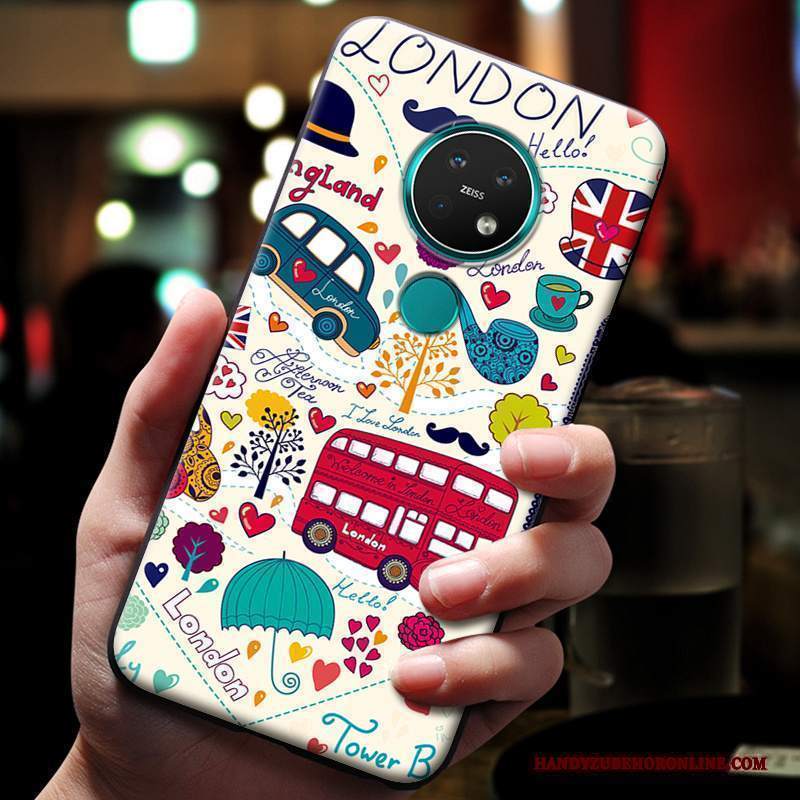 Custodia Nokia 7.2 Goffratura Blu Morbido, Cover Nokia 7.2 Silicone Di Personalitàtelefono