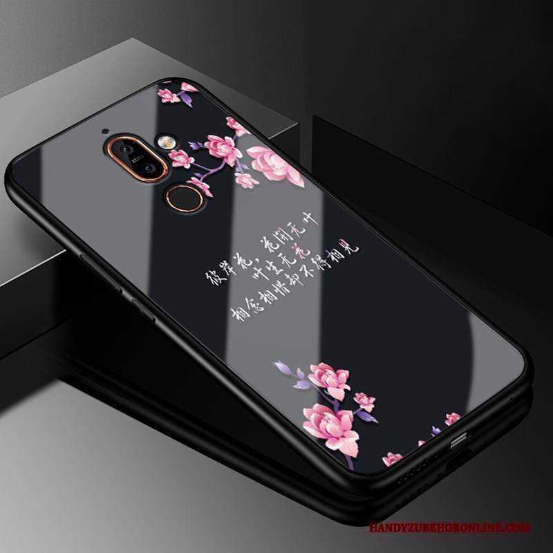 Custodia Nokia 7 Plus Cartone Animato Stile Cinesetelefono, Cover Nokia 7 Plus Protezione Anti-caduta Vetro
