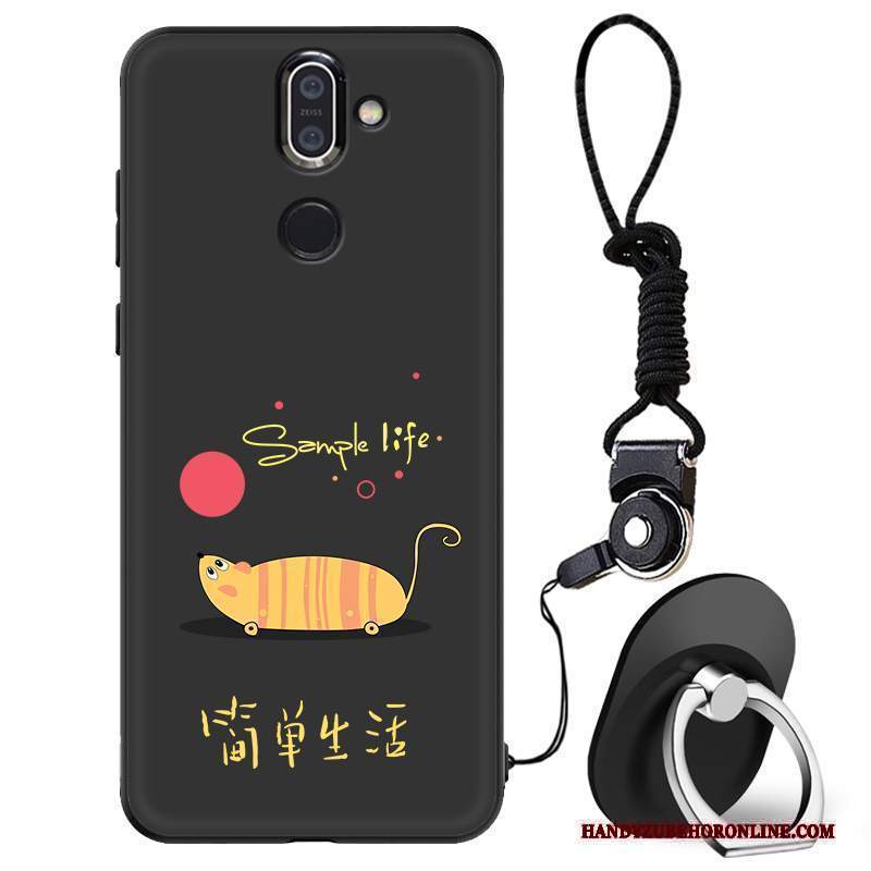 Custodia Nokia 7 Plus Silicone Di Personalità Anti-caduta, Cover Nokia 7 Plus Moda Nerotelefono