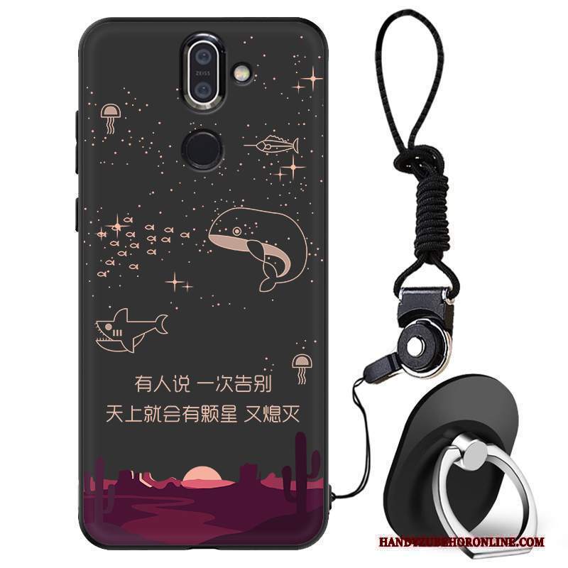 Custodia Nokia 7 Plus Silicone Di Personalità Anti-caduta, Cover Nokia 7 Plus Moda Nerotelefono
