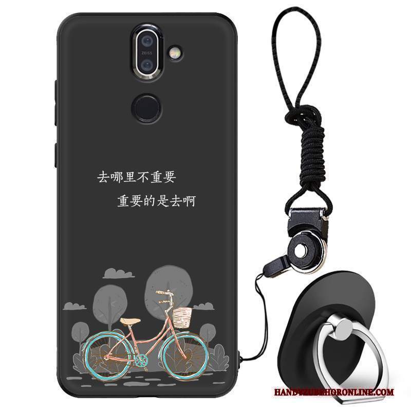 Custodia Nokia 7 Plus Silicone Di Personalità Anti-caduta, Cover Nokia 7 Plus Moda Nerotelefono