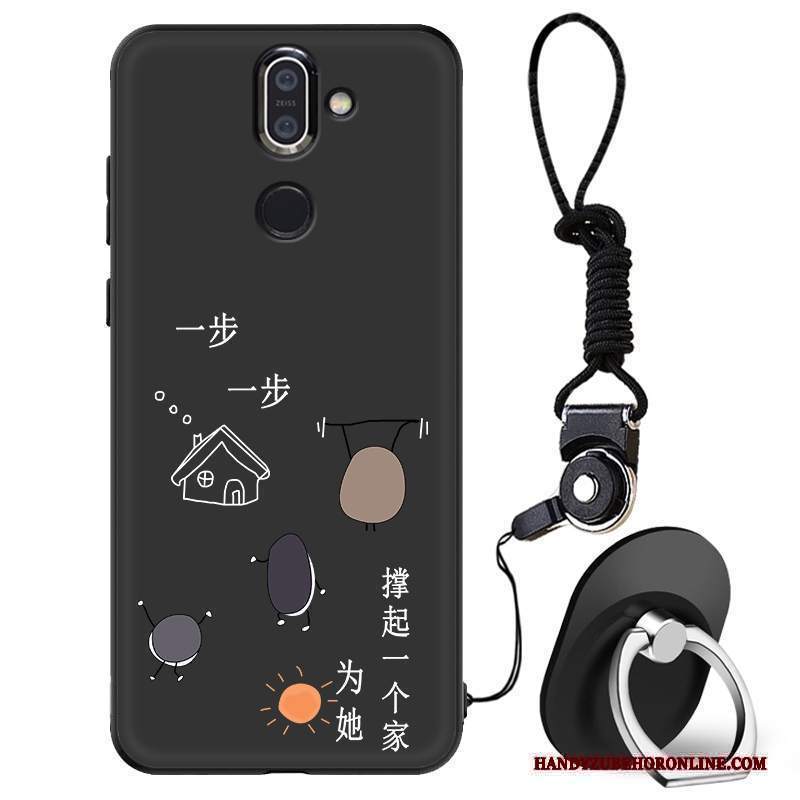 Custodia Nokia 7 Plus Silicone Di Personalità Anti-caduta, Cover Nokia 7 Plus Moda Nerotelefono