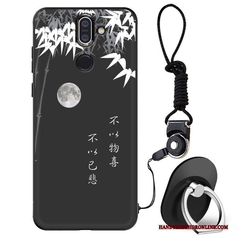 Custodia Nokia 7 Plus Silicone Di Personalità Anti-caduta, Cover Nokia 7 Plus Moda Nerotelefono