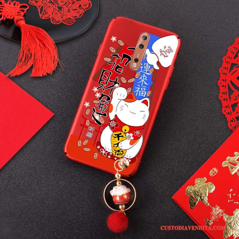 Custodia Nokia 8 Anti-caduta Ricchezza, Cover Nokia 8 Ornamenti Appesi Arancione