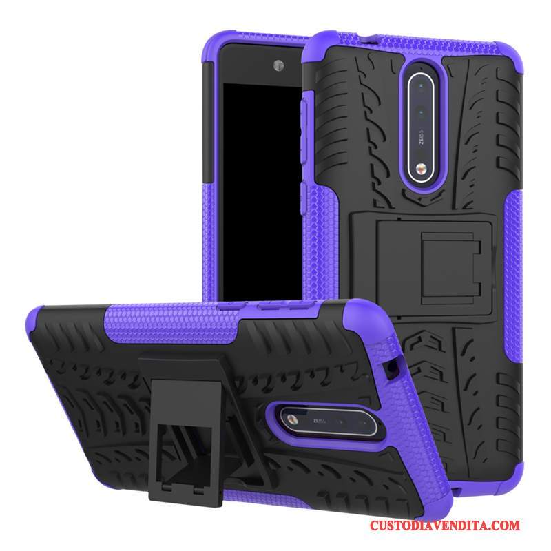 Custodia Nokia 8 Creativo Supporto Difficile, Cover Nokia 8 Protezione Invisibile Arancione