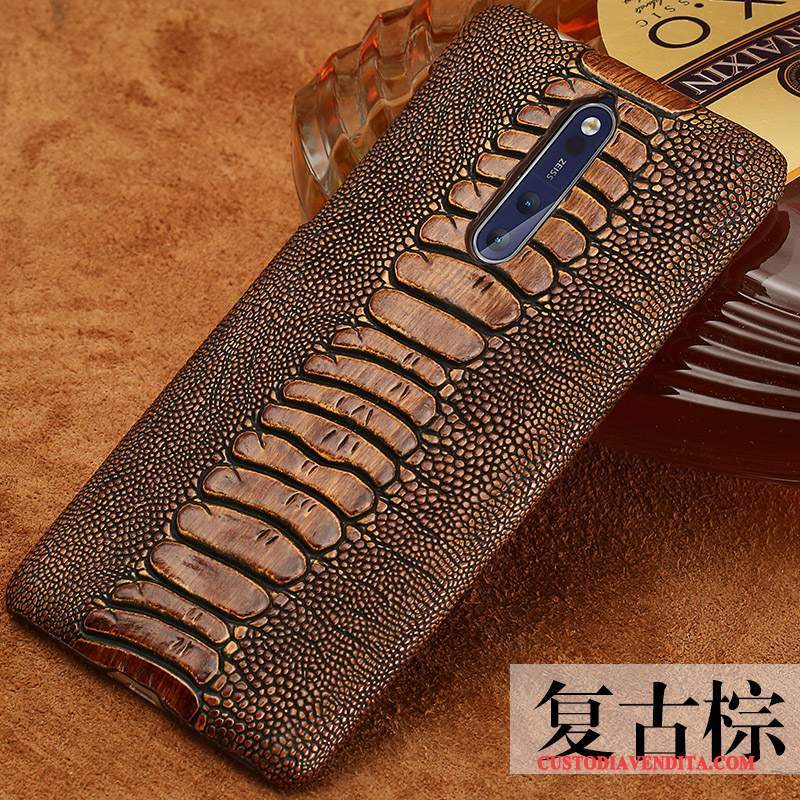 Custodia Nokia 8 Pelle Tridimensionale Tendenza, Cover Nokia 8 Goffratura Telefono Bello
