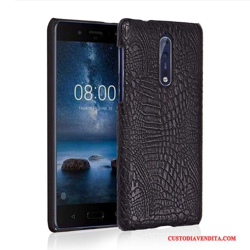 Custodia Nokia 8 Protezione Nuovo Anti-caduta, Cover Nokia 8 Pelle Biancotelefono