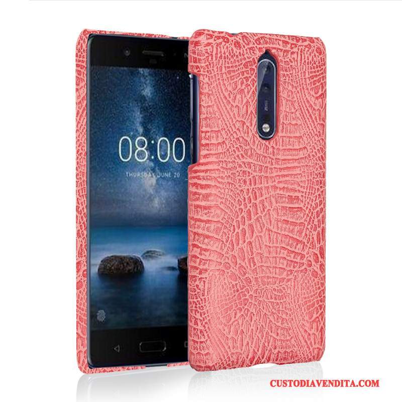 Custodia Nokia 8 Protezione Nuovo Anti-caduta, Cover Nokia 8 Pelle Biancotelefono
