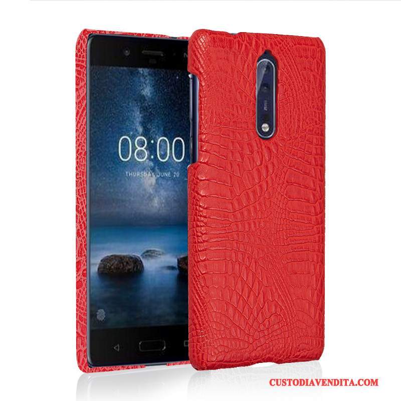Custodia Nokia 8 Protezione Nuovo Anti-caduta, Cover Nokia 8 Pelle Biancotelefono