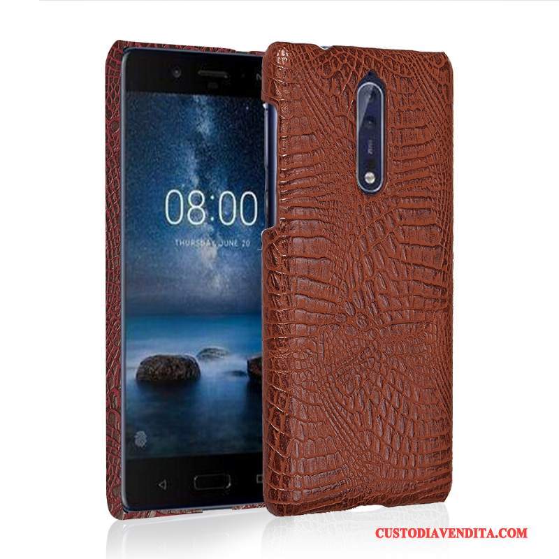 Custodia Nokia 8 Protezione Nuovo Anti-caduta, Cover Nokia 8 Pelle Biancotelefono