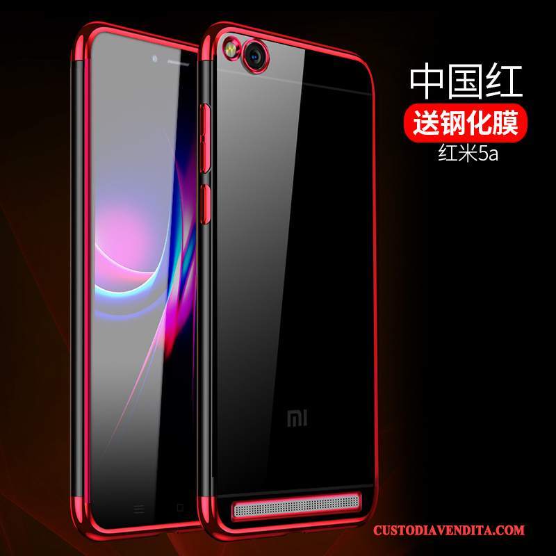 Custodia Redmi 5a Silicone Tutto Incluso Rosso, Cover Redmi 5a Protezione Piccolatelefono