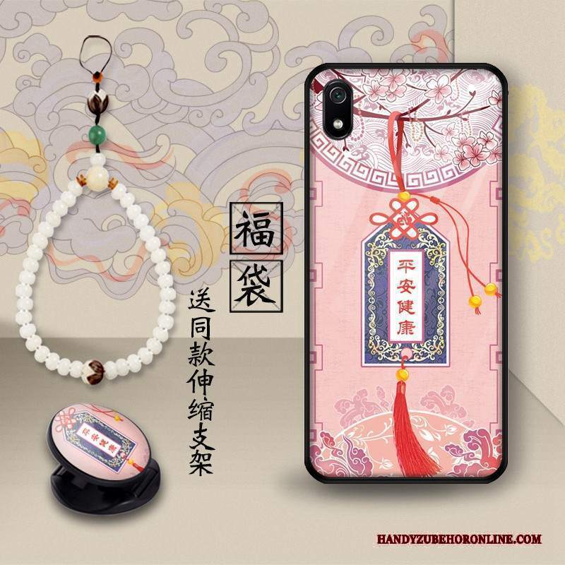 Custodia Redmi 7a Creativo Supporto Giallo, Cover Redmi 7a Protezione Telefono Rosso