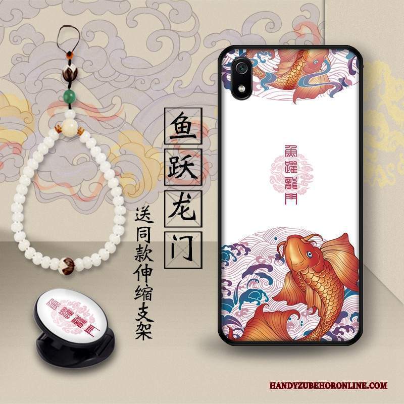 Custodia Redmi 7a Creativo Supporto Giallo, Cover Redmi 7a Protezione Telefono Rosso