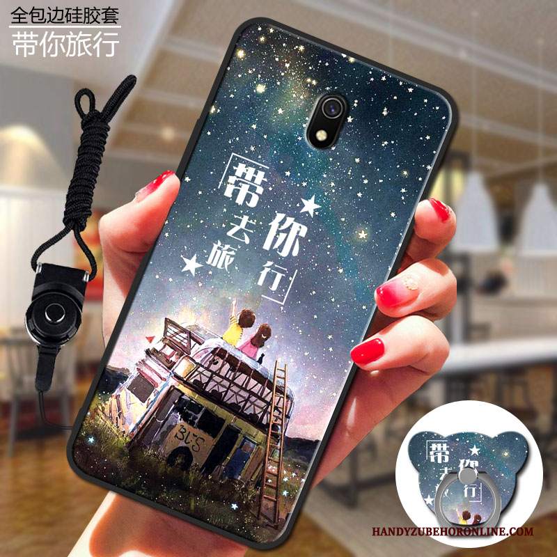 Custodia Redmi 8a Rosa Rosso, Cover Redmi 8a Nero Morbido