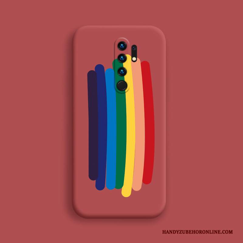 Custodia Redmi 9 Creativo Nuovo Blu, Cover Redmi 9 Silicone Rosso Morbido