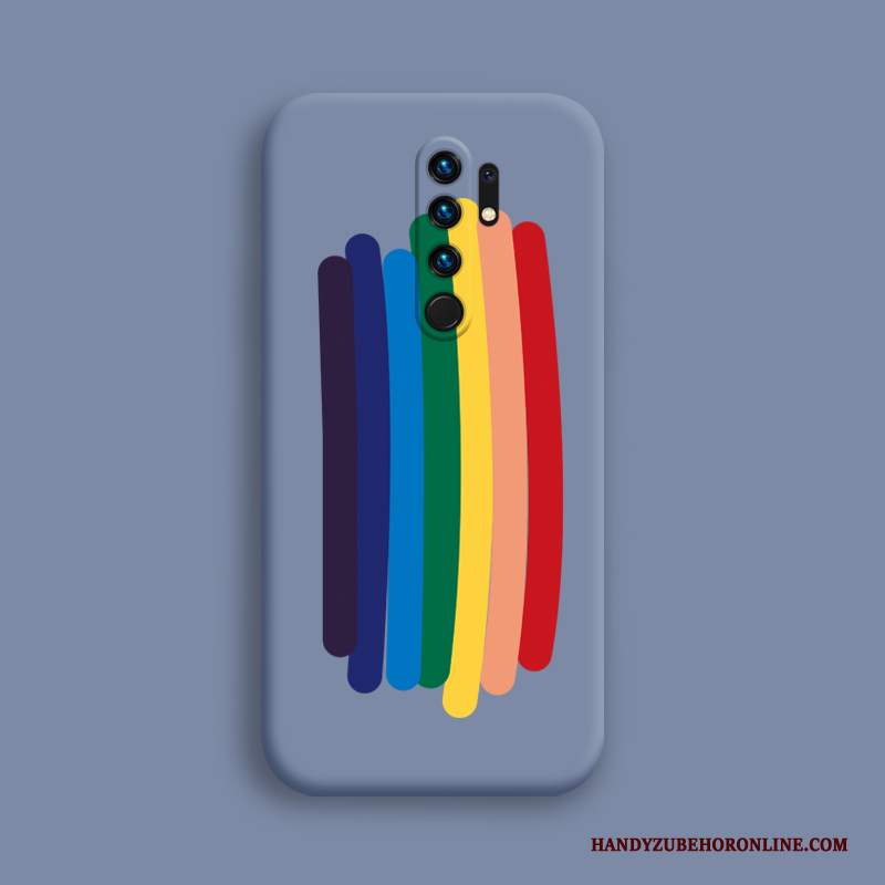 Custodia Redmi 9 Creativo Nuovo Blu, Cover Redmi 9 Silicone Rosso Morbido