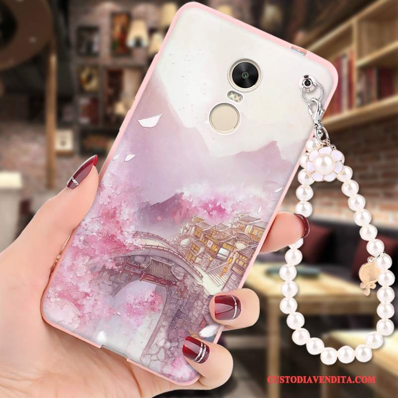 Custodia Redmi Note 4x Protezione Ornamenti Appesi Anti-caduta, Cover Redmi Note 4x Cartone Animato Rosa Tutto Incluso