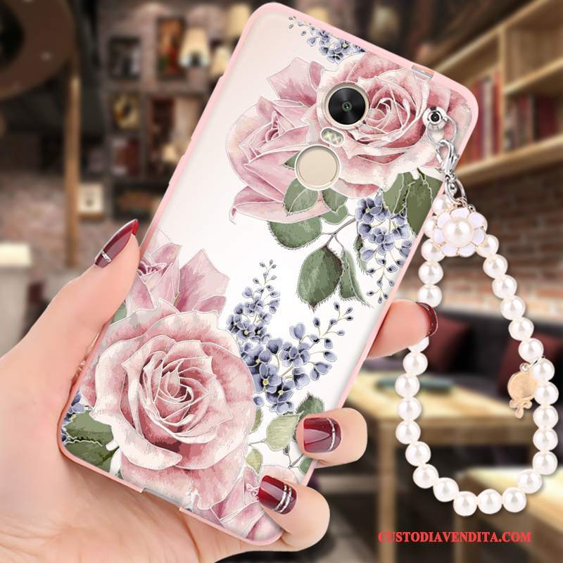 Custodia Redmi Note 4x Protezione Ornamenti Appesi Anti-caduta, Cover Redmi Note 4x Cartone Animato Rosa Tutto Incluso