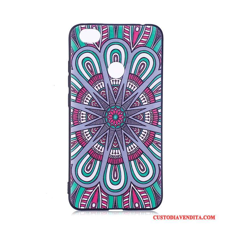 Custodia Redmi Note 5a Goffratura Tendenza Rosa, Cover Redmi Note 5a Colore Rosso Morbido