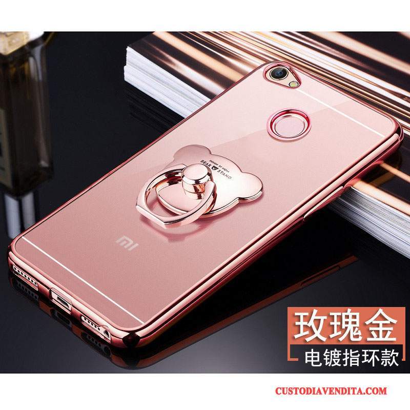 Custodia Redmi Note 5a Silicone Piccola Trasparente, Cover Redmi Note 5a Protezione Rosso Anti-caduta