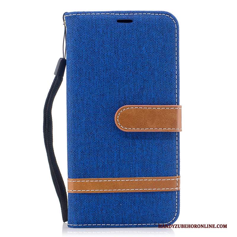 Custodia Redmi Note 6 Pro Protezione Blu Panno, Cover Redmi Note 6 Pro Pelle Rosso Piccola