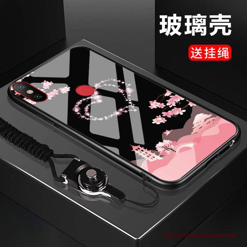 Custodia Redmi Note 6 Pro Protezione Rosso Nero, Cover Redmi Note 6 Pro Ornamenti Appesi Di Personalità