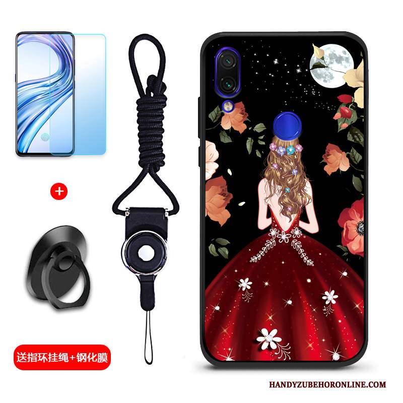 Custodia Redmi Note 7 Creativo Anti-caduta Macchiati, Cover Redmi Note 7 Silicone Piccola Rosso