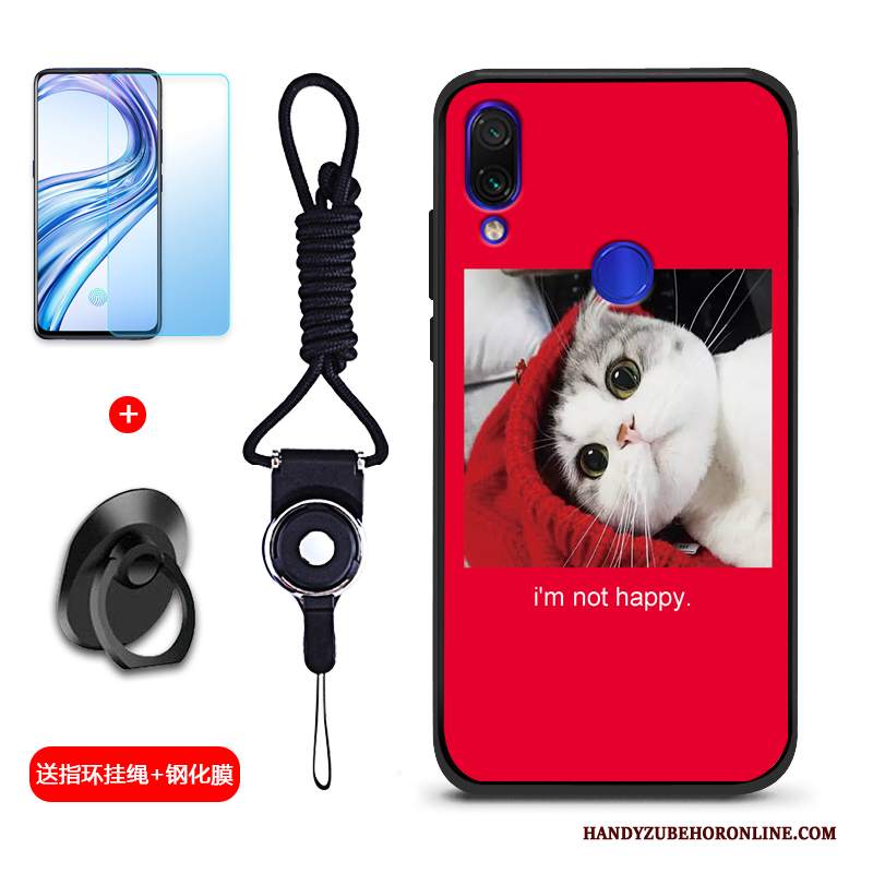 Custodia Redmi Note 7 Creativo Anti-caduta Macchiati, Cover Redmi Note 7 Silicone Piccola Rosso