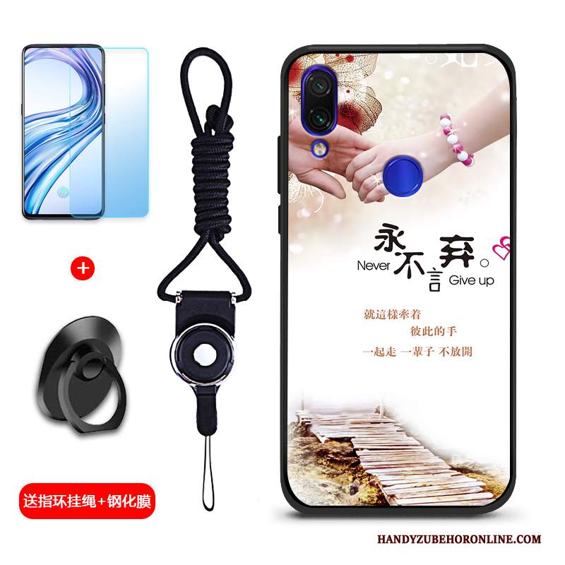 Custodia Redmi Note 7 Creativo Anti-caduta Macchiati, Cover Redmi Note 7 Silicone Piccola Rosso