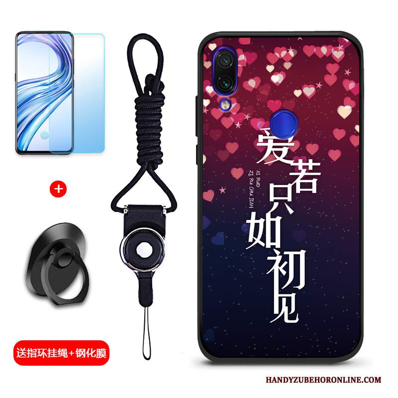 Custodia Redmi Note 7 Creativo Anti-caduta Macchiati, Cover Redmi Note 7 Silicone Piccola Rosso