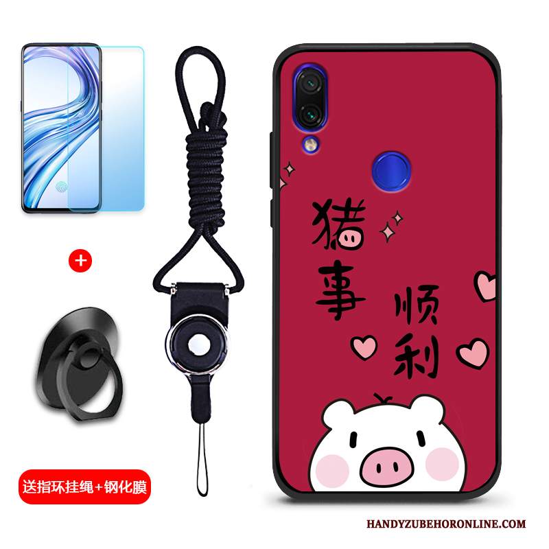 Custodia Redmi Note 7 Creativo Anti-caduta Macchiati, Cover Redmi Note 7 Silicone Piccola Rosso