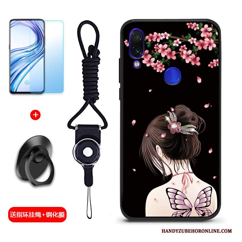 Custodia Redmi Note 7 Creativo Anti-caduta Macchiati, Cover Redmi Note 7 Silicone Piccola Rosso